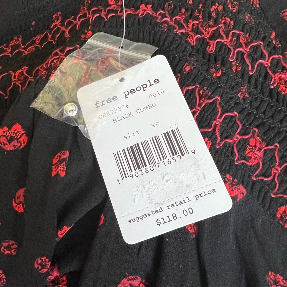 Free People NWT Flowers In Her Hair Size XS Tunic Blouse - Picture 9 of 9
